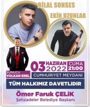 Manisa Şehzadeler Bilal Sonses ve Ekin Uzunlar Konser Sunumu Sunucu Volkan Erel